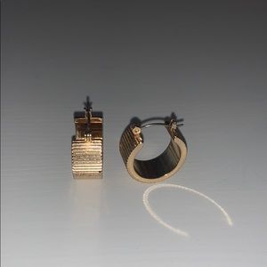 Thick gold hoop earrings